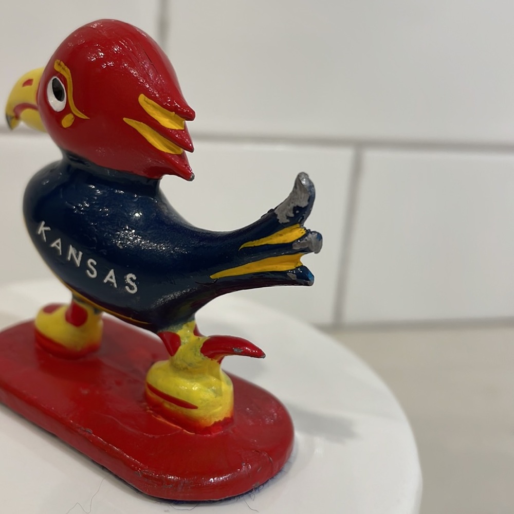 Vintage KU Jayhawks paperweight | 1960’s C. Downing Casting Co | Sedan Kansas - Picture 5 of 6